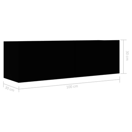 vidaXL TV Cabinet Black 100x30x30 cm Chipboard