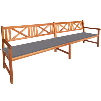 Garden Bench with Cushions 240 cm Solid Acacia Wood