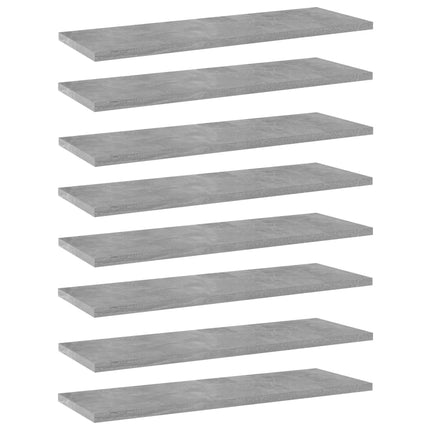 vidaXL Bookshelf Boards 8 pcs Concrete Grey 60x20x1.5 cm Chipboard