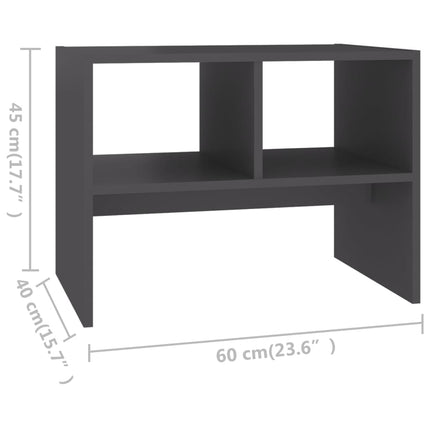 Side Table Grey 60x40x45 cm Engineered Wood