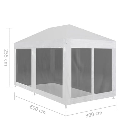 Party Tent with 6 Mesh Sidewalls 6x3 m