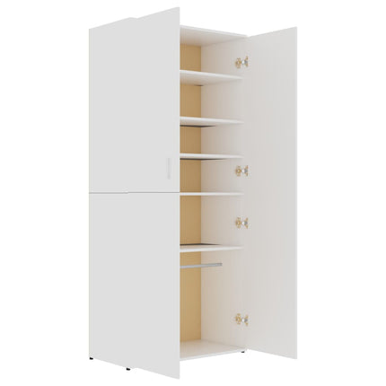 Shoe Cabinet White 80x39x178 cm Engineered Wood