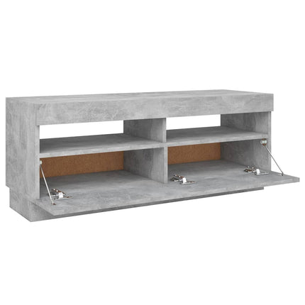 TV Cabinet with LED Lights Concrete Grey 100x35x40 cm