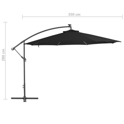 Cantilever Umbrella with Aluminium Pole 350 cm Black