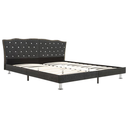 vidaXL Bed Frame Dark Grey Fabric 183x203 cm King Size