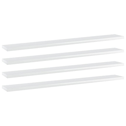 vidaXL Bookshelf Boards 4 pcs High Gloss White 80x10x1.5 cm Chipboard