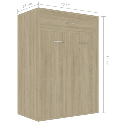 vidaXL Shoe Cabinet Sonoma Oak 60x35x84 cm Chipboard