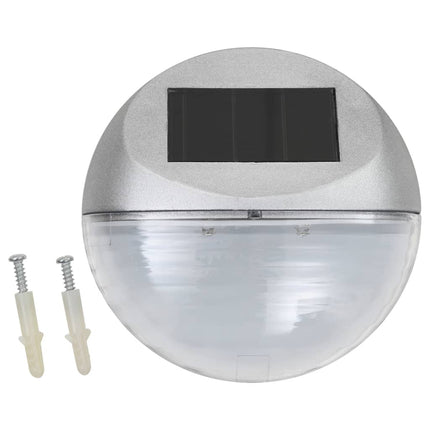 vidaXL Outdoor Solar Wall Lamps LED 24 pcs Round Silver