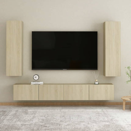 vidaXL TV Cabinet Sonoma Oak 30.5x30x110 cm Chipboard