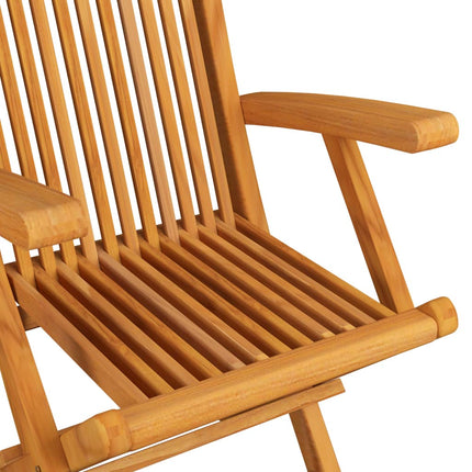 vidaXL Garden Chairs with Cream White Cushions 3 pcs Solid Teak Wood