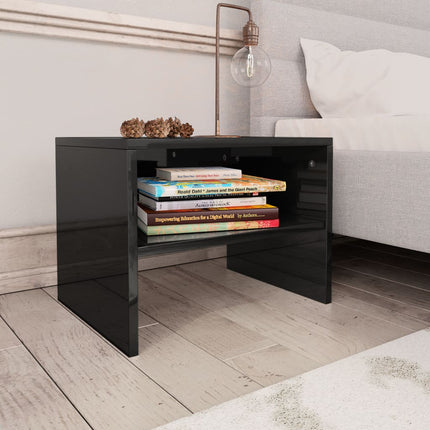 Bedside Cabinet High Gloss Black 40x30x30 cm Engineered Wood