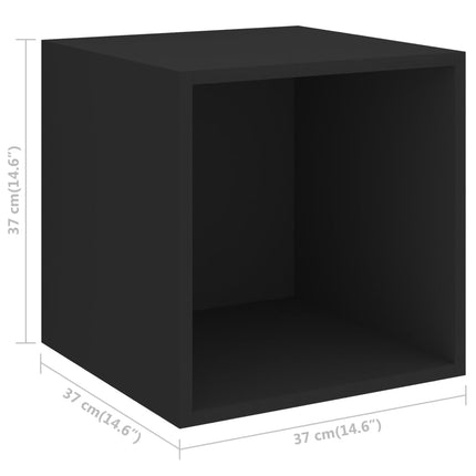 vidaXL Wall Cabinets 2 pcs Black 37x37x37 cm Chipboard