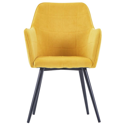 vidaXL Dining Chairs 4 pcs Yellow Velvet