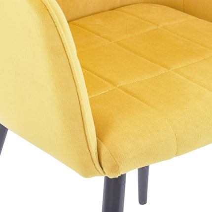 vidaXL Dining Chairs 4 pcs Yellow Velvet