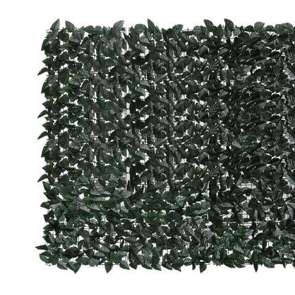 vidaXL Balcony Screen with Dark Green Leaves 300x150 cm