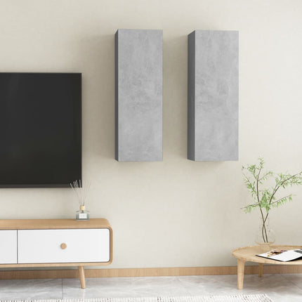 vidaXL TV Cabinets 2 pcs Concrete Grey 30.5x30x90 cm Chipboard