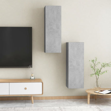vidaXL TV Cabinets 2 pcs Concrete Grey 30.5x30x90 cm Chipboard