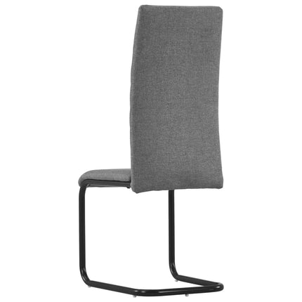 Cantilever Dining Chairs 2 pcs Light Grey Fabric