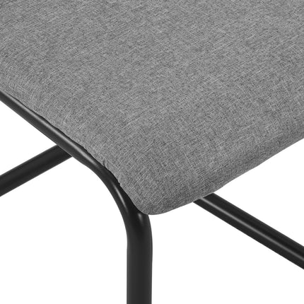 Cantilever Dining Chairs 2 pcs Light Grey Fabric