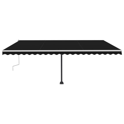 vidaXL Manual Retractable Awning with LED 500x300 cm Anthracite
