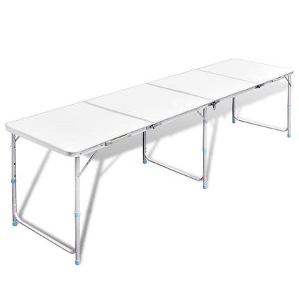 vidaXL Foldable Camping Table Height Adjustable Aluminium 240 x 60 cm
