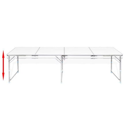 vidaXL Foldable Camping Table Height Adjustable Aluminium 240 x 60 cm