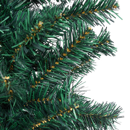 vidaXL Slim Artificial Christmas Tree with LEDs&Ball Set Green 180 cm
