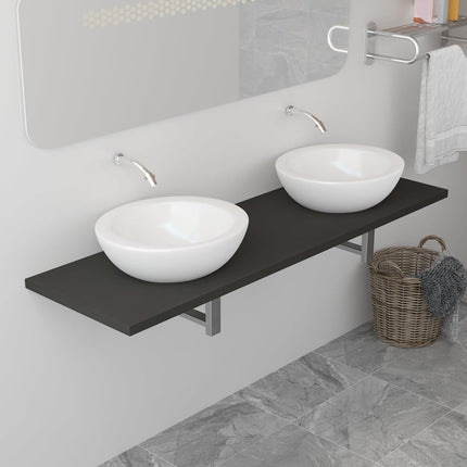 vidaXL Bathroom Furniture Grey 160x40x16.3 cm