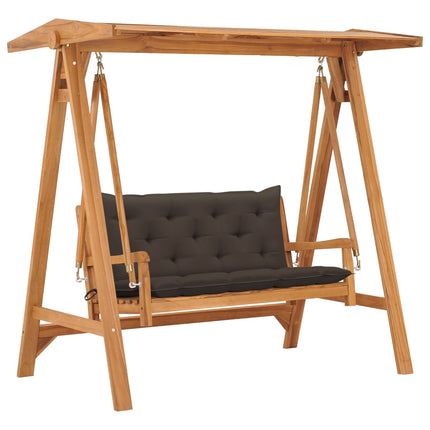 Swing Bench with Taupe Cushion 170 cm Solid Teak Wood