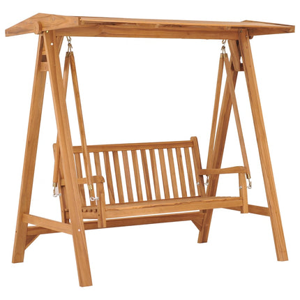 Swing Bench with Taupe Cushion 170 cm Solid Teak Wood