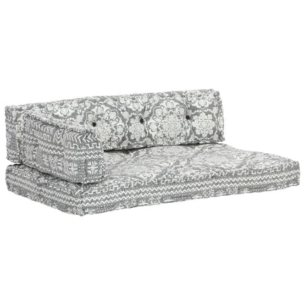 Pallet Sofa Cushion Light Grey Fabric Patchwork