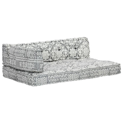 Pallet Sofa Cushion Light Grey Fabric Patchwork