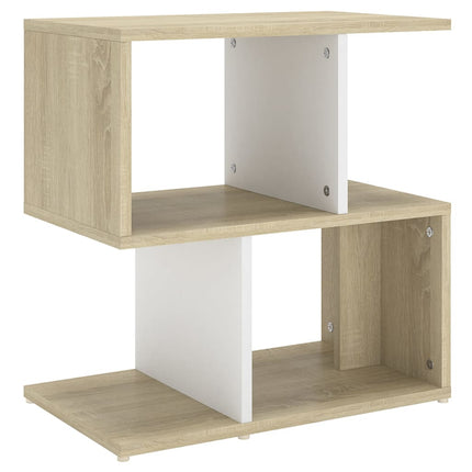 vidaXL Bedside Cabinet White and Sonoma Oak 50x30x51.5 cm Chipboard