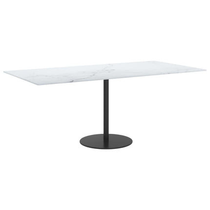 vidaXL Table Top White 100x50 cm 6mm Tempered Glass with Marble Design