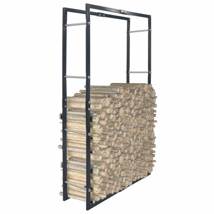 vidaXL Firewood Rack Black 80x25x150 cm Steel