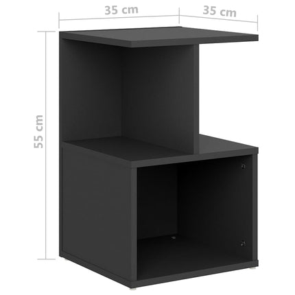 vidaXL Bedside Cabinet Grey 35x35x55 cm Chipboard