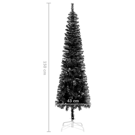 vidaXL Slim Christmas Tree Black 150 cm
