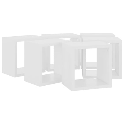 vidaXL Wall Cube Shelves 6 pcs White 22x15x22 cm