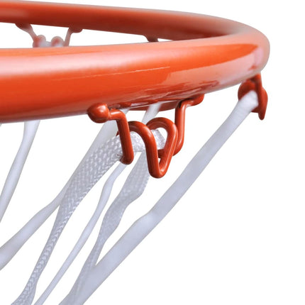 vidaXL Basketball Goal Hoop Set Rim with Net Orange 45 cm