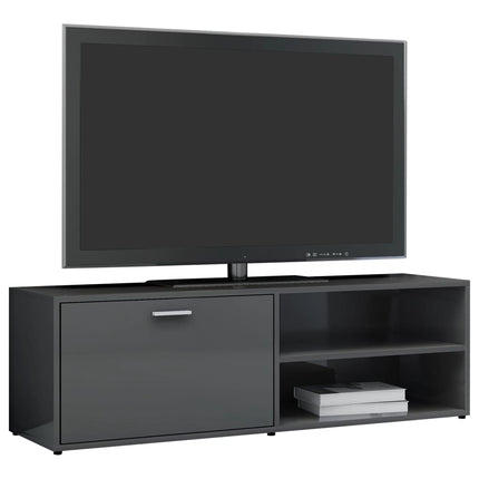 vidaXL TV Cabinet High Gloss Grey 120x34x37 cm Chipboard