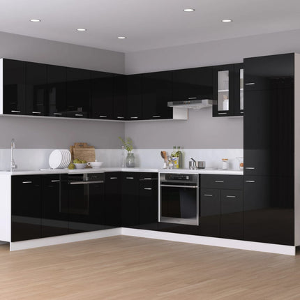Oven Cabinet High Gloss Black 60x46x81.5 cm Engineered Wood