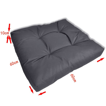 Upholstered Seat Cushion 60 x 60 x 10 cm Grey