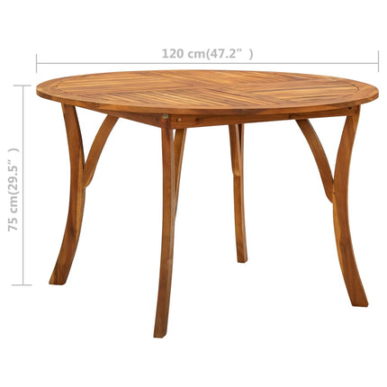 Garden Table Ø120 cm Solid Acacia Wood