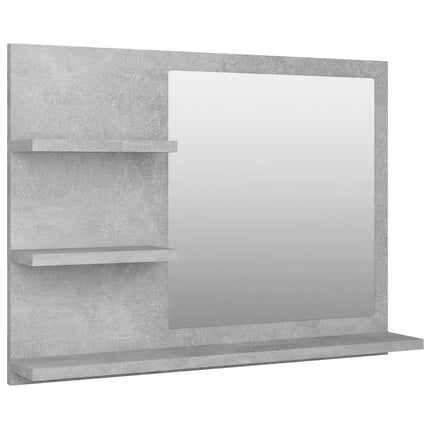 vidaXL Bathroom Mirror Concrete Grey 60x10.5x45 cm Chipboard