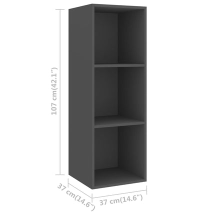 vidaXL 2 Piece TV Cabinet Set Grey Chipboard