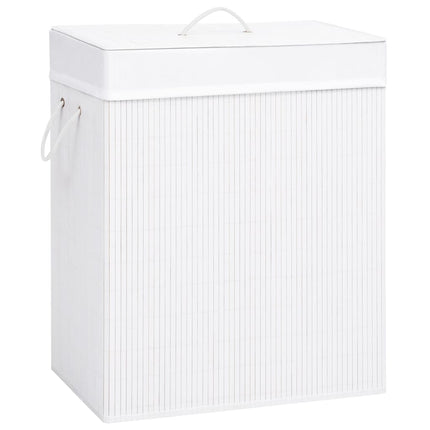 vidaXL Bamboo Laundry Basket White 100 L