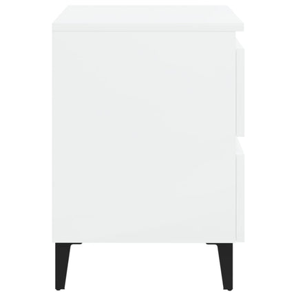 Bed Cabinet High Gloss White 40x35x50 cm Engineered Wood