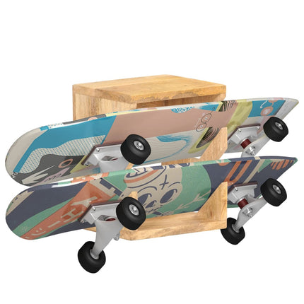 vidaXL Wall Mounted Skateboard Holder 25x20x30 cm Solid Mango Wood