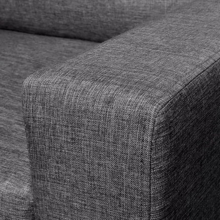 5-Person Sofa Set 2 Pieces Dark Grey Fabric