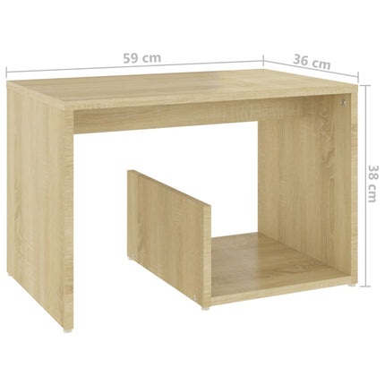 vidaXL Side Table Sonoma Oak 59x36x38 cm Chipboard